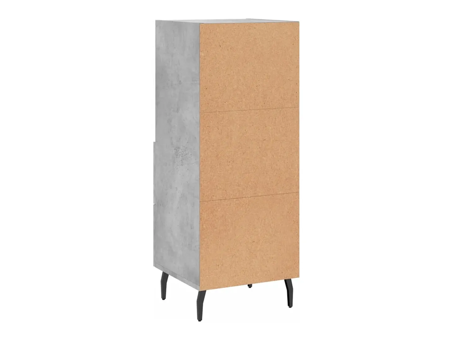Aparador de madera contrachapada gris hormigón 34,5x34x90 cm