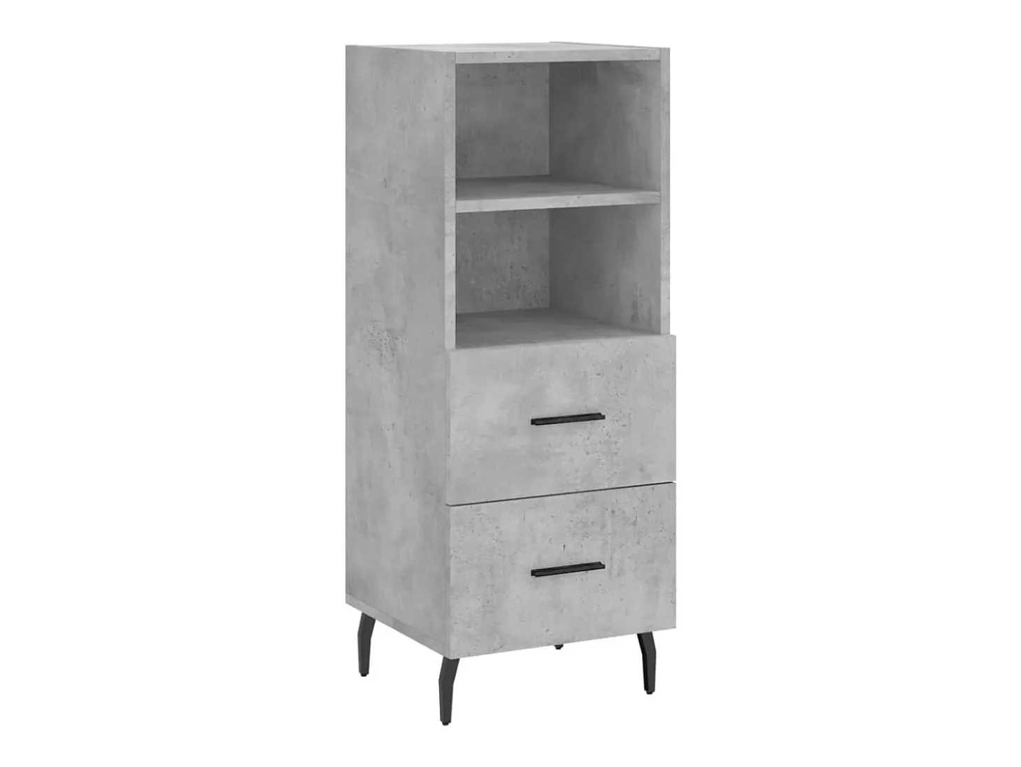 Aparador de madera contrachapada gris hormigón 34,5x34x90 cm
