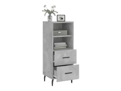 Aparador de madera contrachapada gris hormigón 34,5x34x90 cm