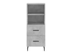 Aparador de madera contrachapada gris hormigón 34,5x34x90 cm