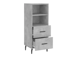 Aparador de madera contrachapada gris hormigón 34,5x34x90 cm