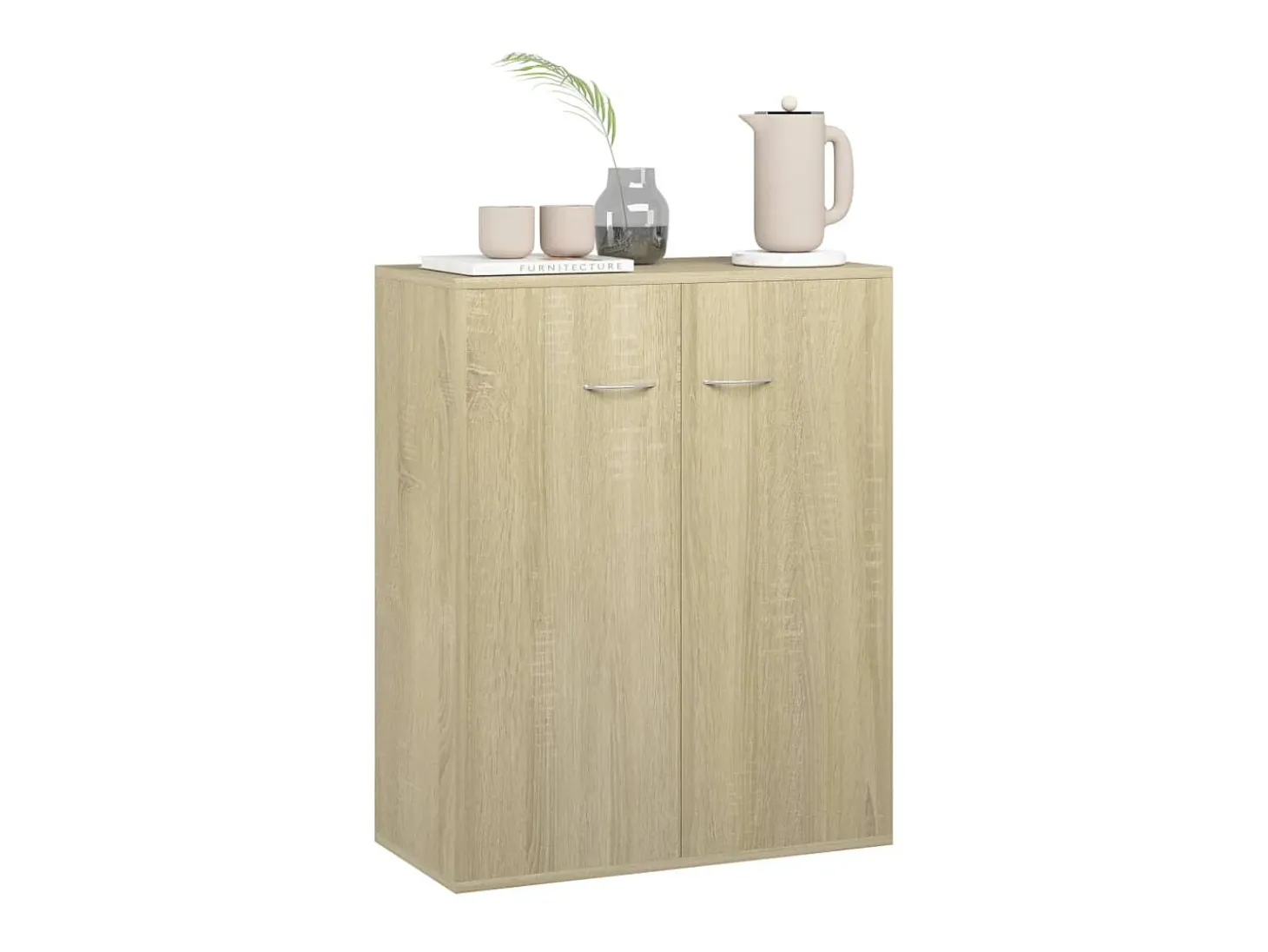 Aparador de madera contrachapada color roble Sonoma 60x30x75 cm ES34214