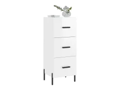 Aparador de madera contrachapada blanco brillante 34,5x34x90 cm ES95034
