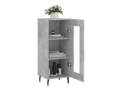 Aparador de madera contrachapada gris hormigón 34,5x34x90 cm