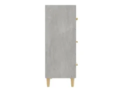 Aparador de madera contrachapada gris hormigón 70x34x90 cm