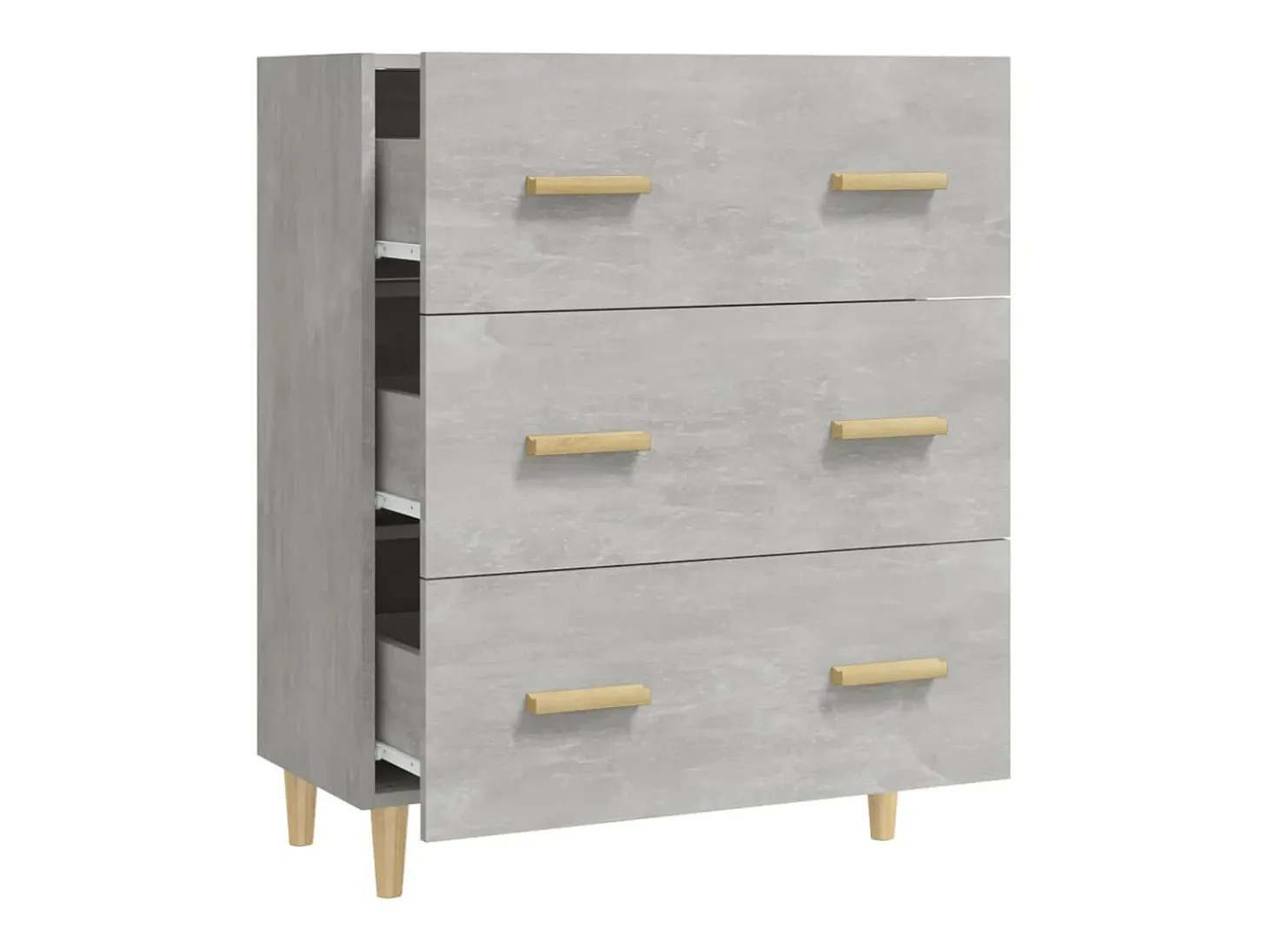 Aparador de madera contrachapada gris hormigón 70x34x90 cm