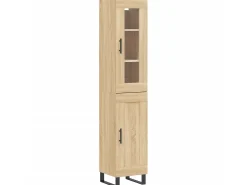 Aparador de madera contrachapada roble Sonoma 34,5x34x180 cm ES11267