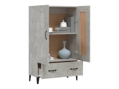 Aparador de madera contrachapada gris hormigón 70x31x115 cm