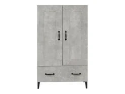 Aparador de madera contrachapada gris hormigón 70x31x115 cm