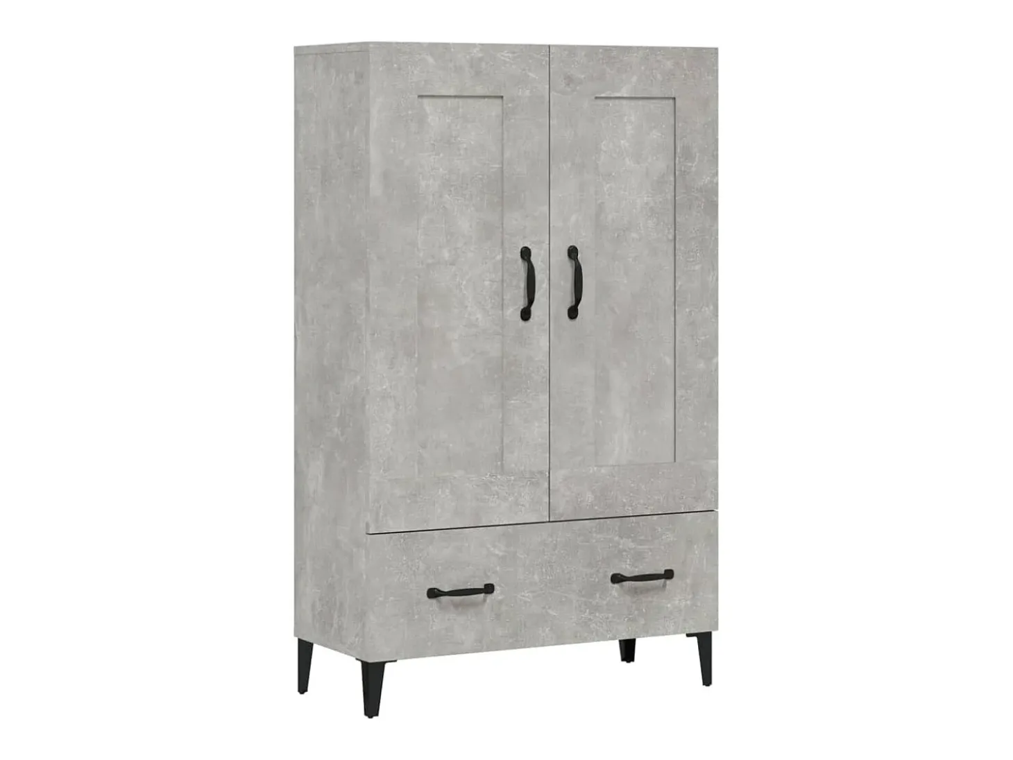 Aparador de madera contrachapada gris hormigón 70x31x115 cm