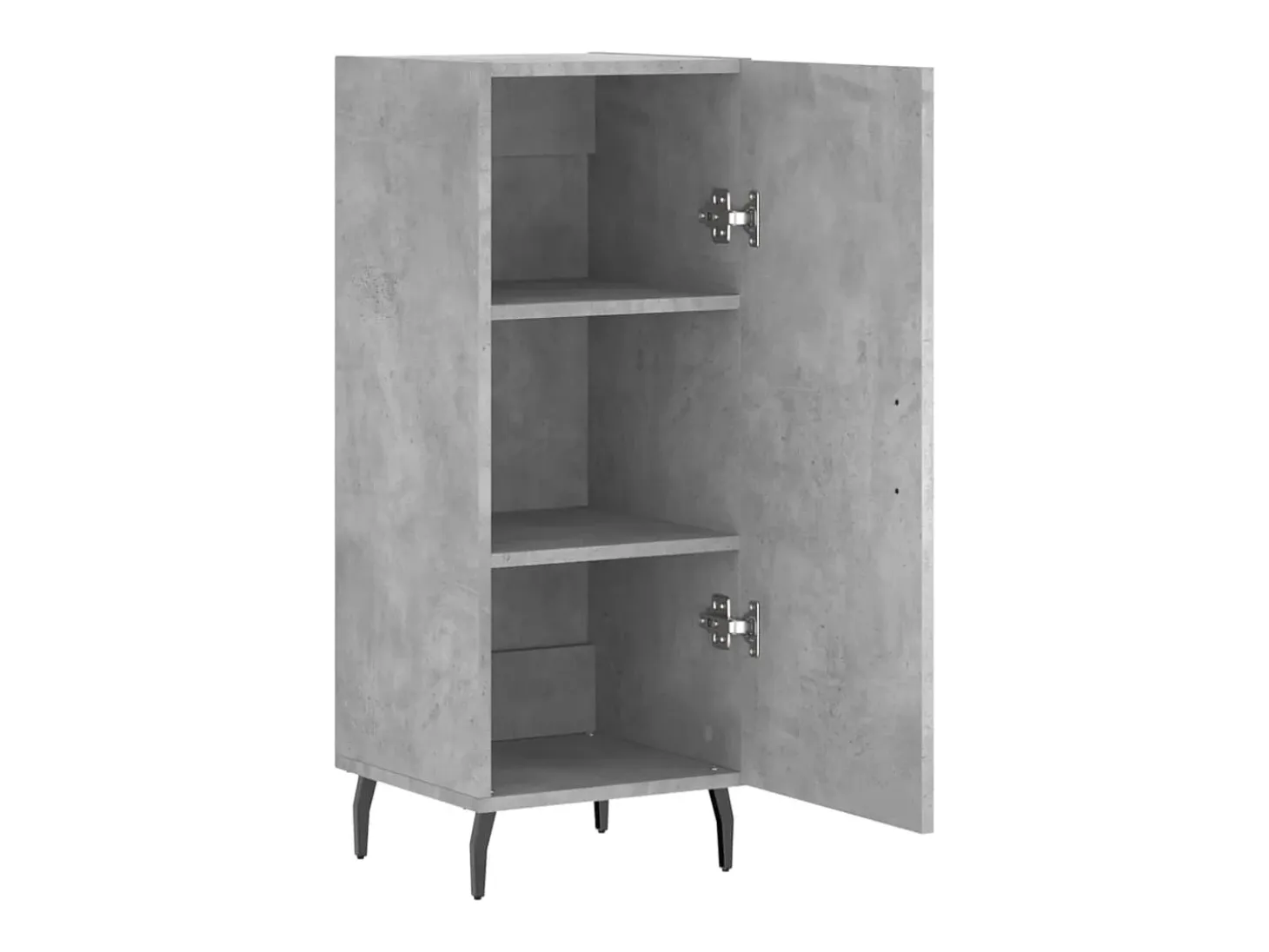 Aparador de madera contrachapada gris hormigón 34,5x34x90 cm