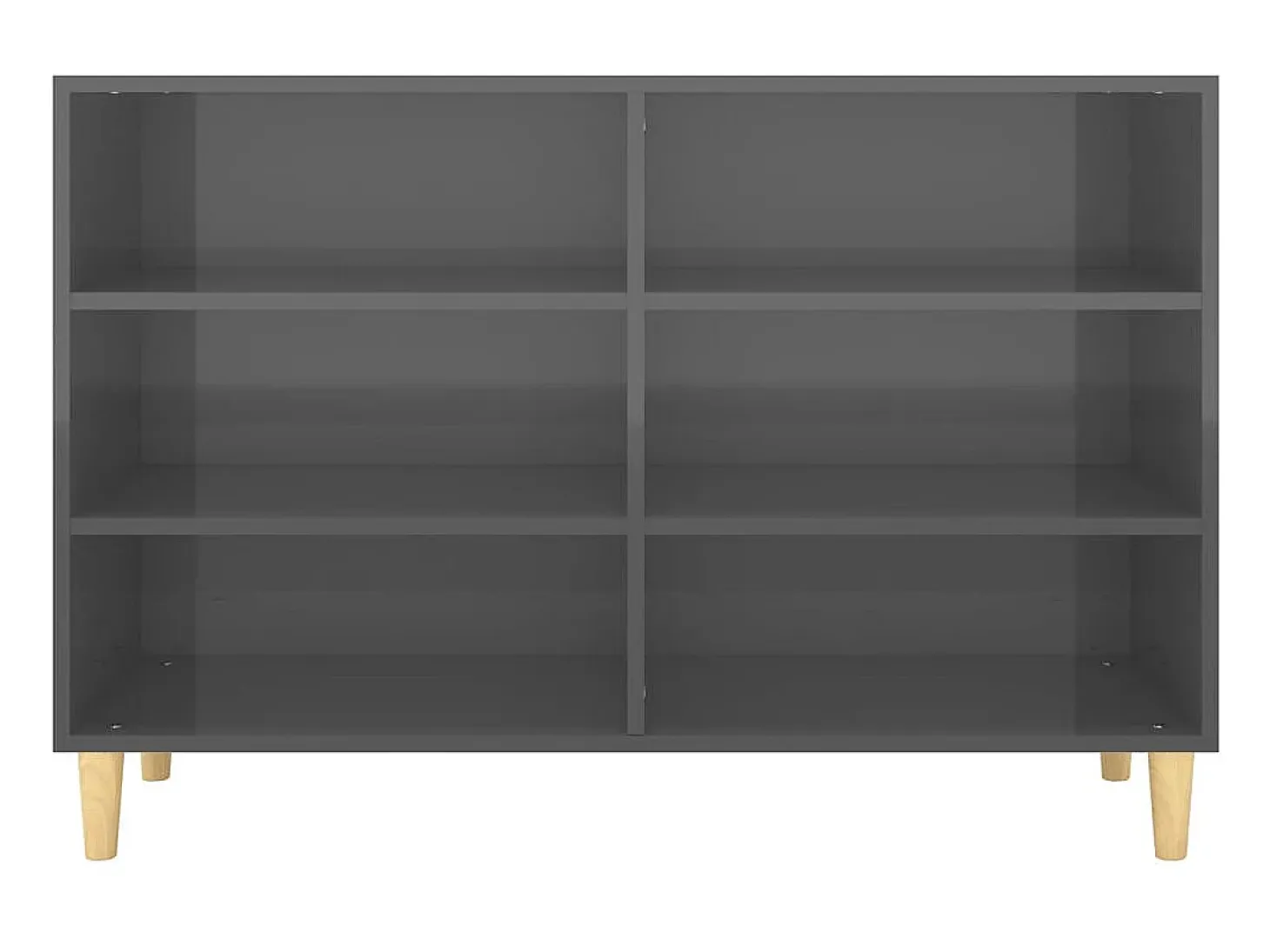 Aparador de madera contrachapada gris brillante 103,5x35x70 cm ES94880