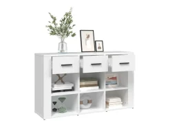 Aparador de madera contrachapada blanco 100x30x59,5 cm