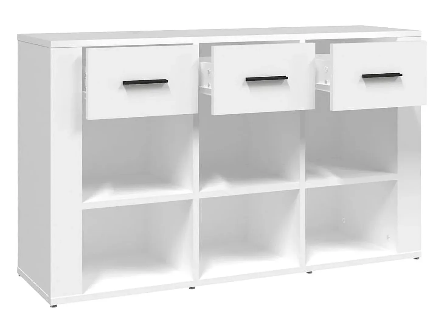Aparador de madera contrachapada blanco 100x30x59,5 cm