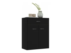 Aparador de madera contrachapada negro 60x30x75 cm ES588140
