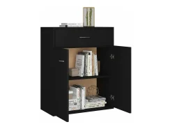 Aparador de madera contrachapada negro 60x30x75 cm ES588140