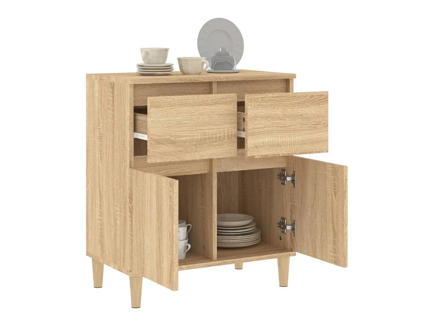 Aparador de madera contrachapada roble Sonoma 60x35x70 cm