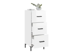 Aparador de madera contrachapada blanco brillante 34,5x34x90 cm ES51074