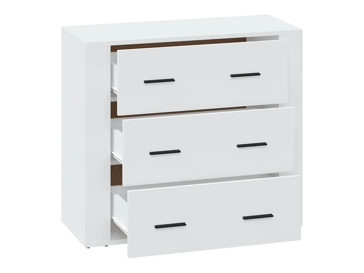 Aparador de madera contrachapada blanco 80x33x70 cm