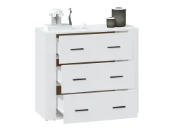 Aparador de madera contrachapada blanco 80x33x70 cm
