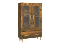 Aparador de madera contrachapada roble ahumado 70x31x115 cm