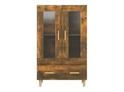 Aparador de madera contrachapada roble ahumado 70x31x115 cm