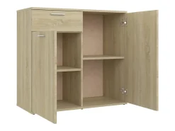 Aparador de madera contrachapada color roble Sonoma 80x36x75 cm