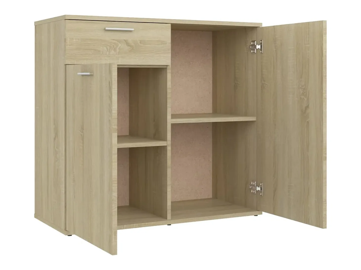 Aparador de madera contrachapada color roble Sonoma 80x36x75 cm