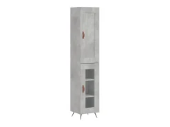Aparador de madera contrachapada gris hormigón 34,5x34x180 cm ES94174