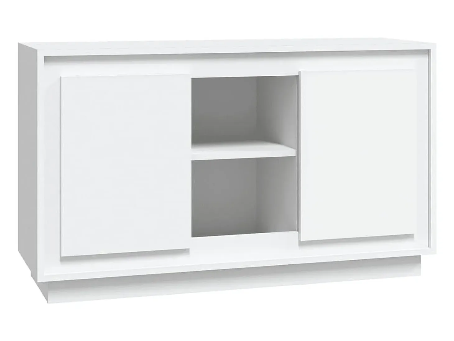 Aparador de madera contrachapada blanco 102x35x60 cm