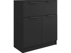 Aparador de madera contrachapada negro 60x30x70 cm ES34059