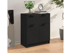 Aparador de madera contrachapada negro 60x30x70 cm ES34059