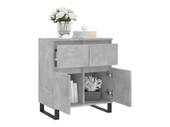 Aparador de madera contrachapada gris hormigón 60x35x70 cm