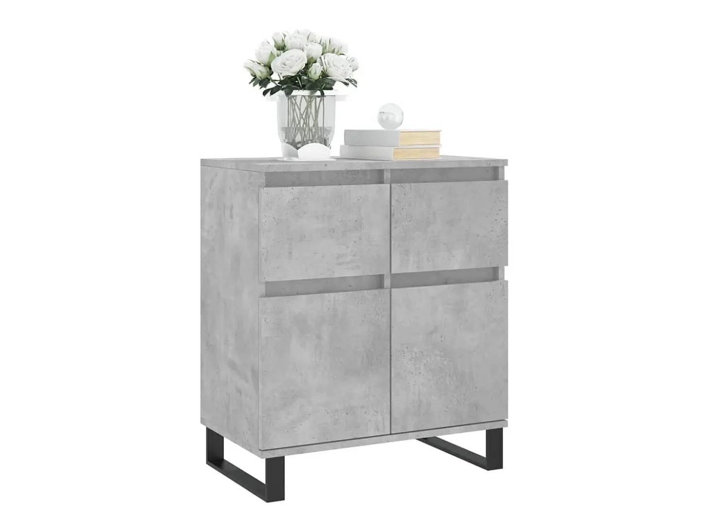 Aparador de madera contrachapada gris hormigón 60x35x70 cm