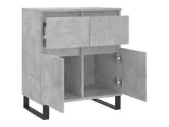 Aparador de madera contrachapada gris hormigón 60x35x70 cm