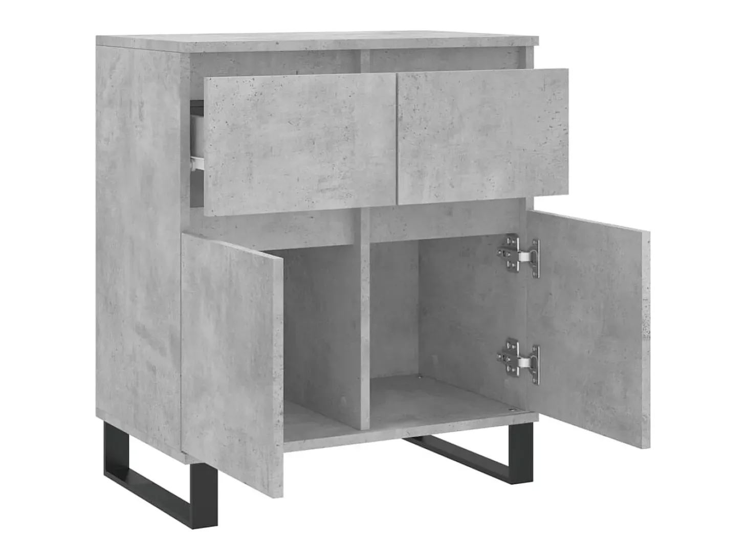 Aparador de madera contrachapada gris hormigón 60x35x70 cm