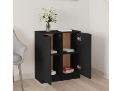 Aparador de madera contrachapada negro 30x30x70 cm ES86198