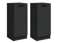 Aparador de madera contrachapada negro 30x30x70 cm ES86198