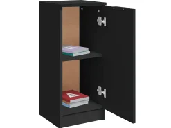 Aparador de madera contrachapada negro 30x30x70 cm ES86198