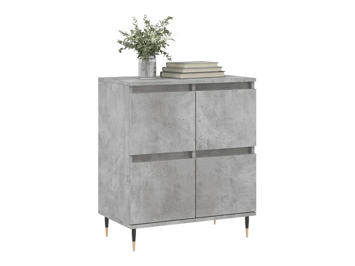 Aparador de madera contrachapada gris hormigón 60x35x70 cm