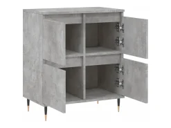 Aparador de madera contrachapada gris hormigón 60x35x70 cm