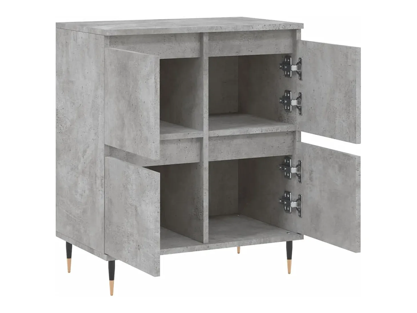 Aparador de madera contrachapada gris hormigón 60x35x70 cm