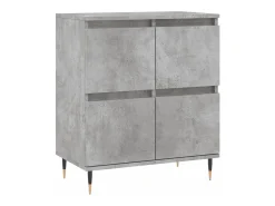 Aparador de madera contrachapada gris hormigón 60x35x70 cm