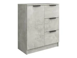 Aparador de madera contrachapada gris hormigón 60x30x70 cm