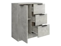 Aparador de madera contrachapada gris hormigón 60x30x70 cm
