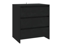Aparador de madera contrachapada negro 70x41x75 cm