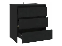 Aparador de madera contrachapada negro 70x41x75 cm