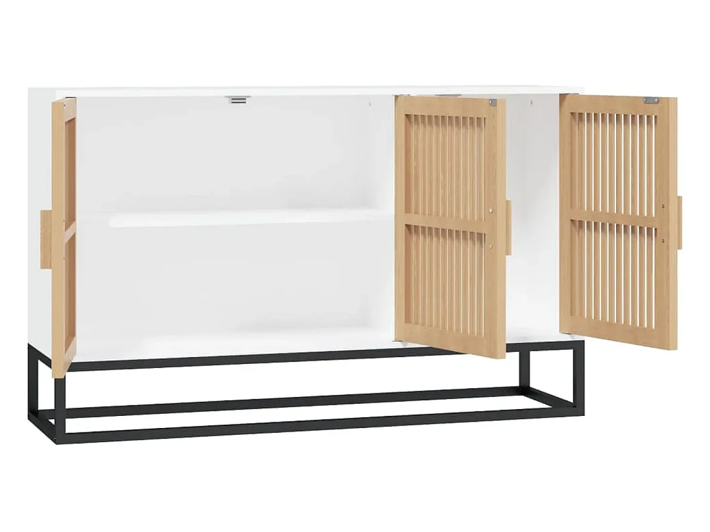 Aparador de madera contrachapada blanco 105x30x65 cm