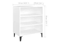 Aparador de madera contrachapada blanco 57x35x70 cm