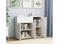 Aparador de madera contrachapada blanco 88x30x70 cm ES29871
